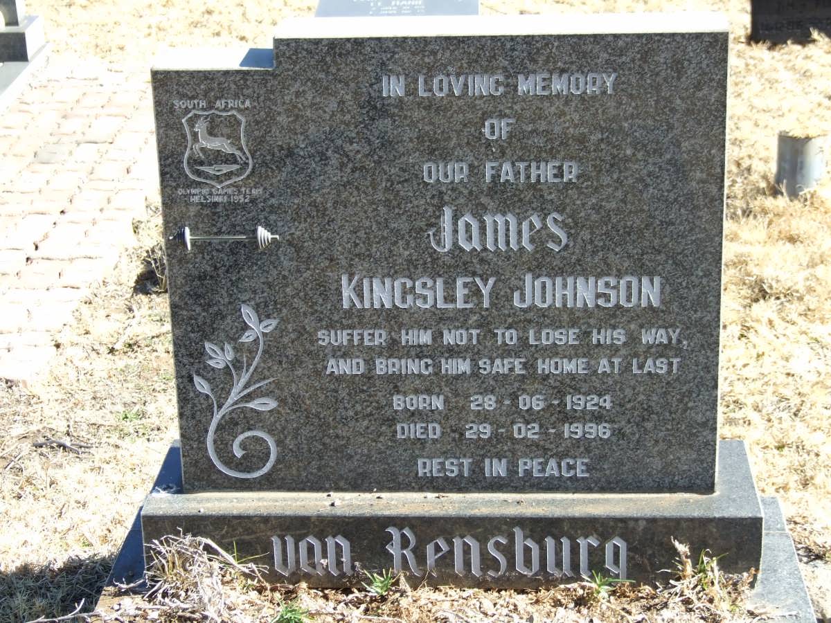 RENSBURG James Kingsley Johnson, van 1924-1996