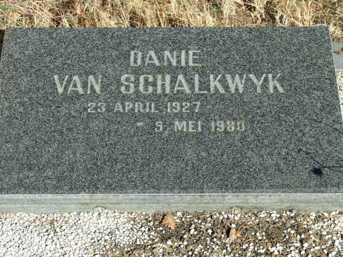 SCHALKWYK Danie, van 1927-1980