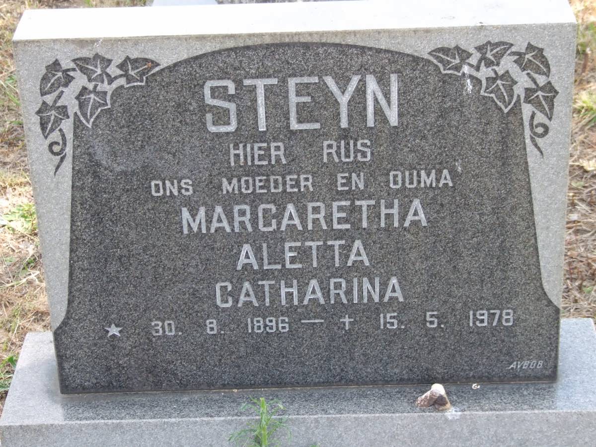 STEYN Margaretha Aletta Catharina 1896-1978