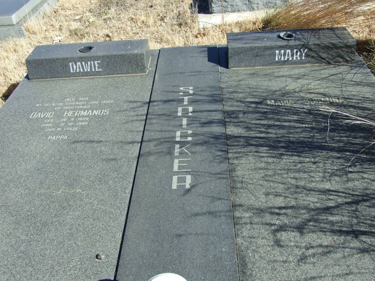STRICKER David Hermanus 1909-1988 &amp; Maria Susanna 1910-1993