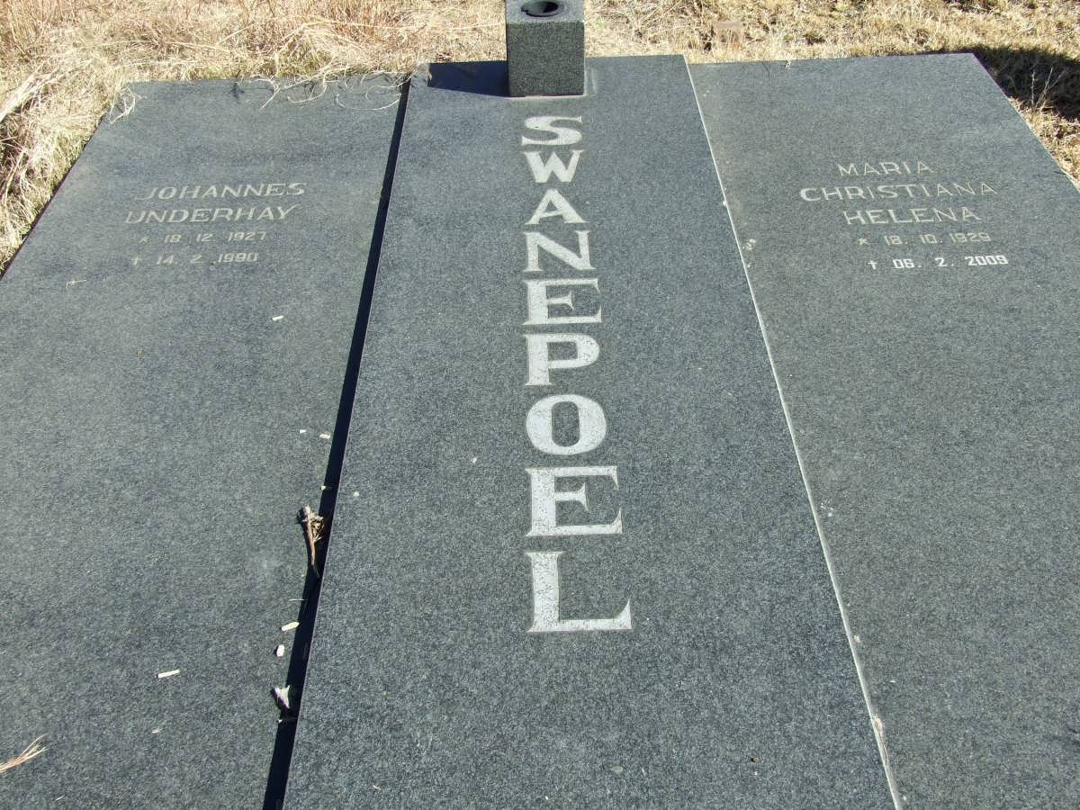 SWANEPOEL Johannes Underhay 1927-1990 &amp; Maria Christiana Helena 1929-2009