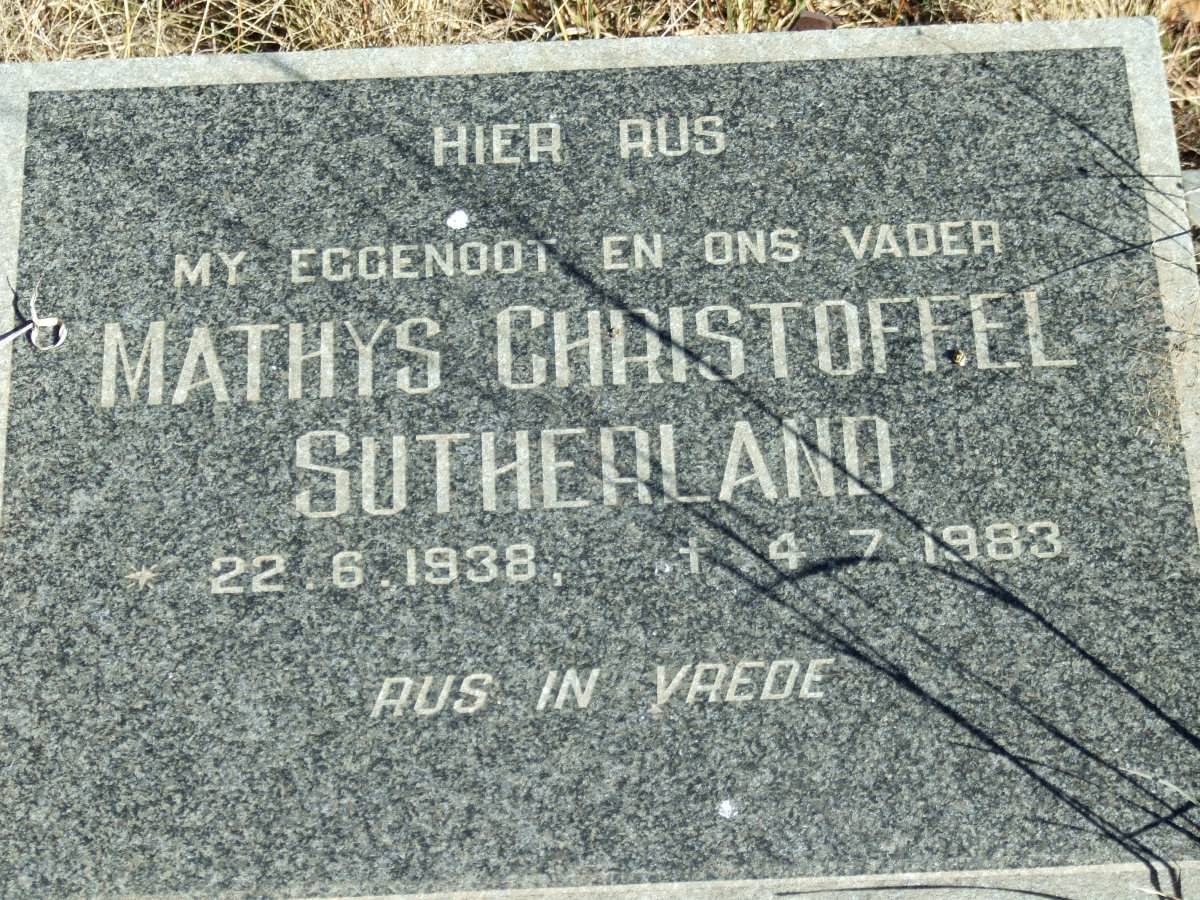SUTHERLAND Mathys Christoffel 1938-1983