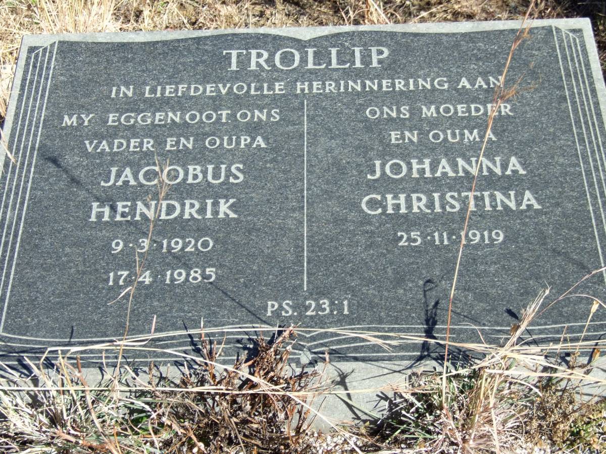 TROLLIP Jacobus Hendrik 1920-1985 &amp; Johanna Christina 1919-