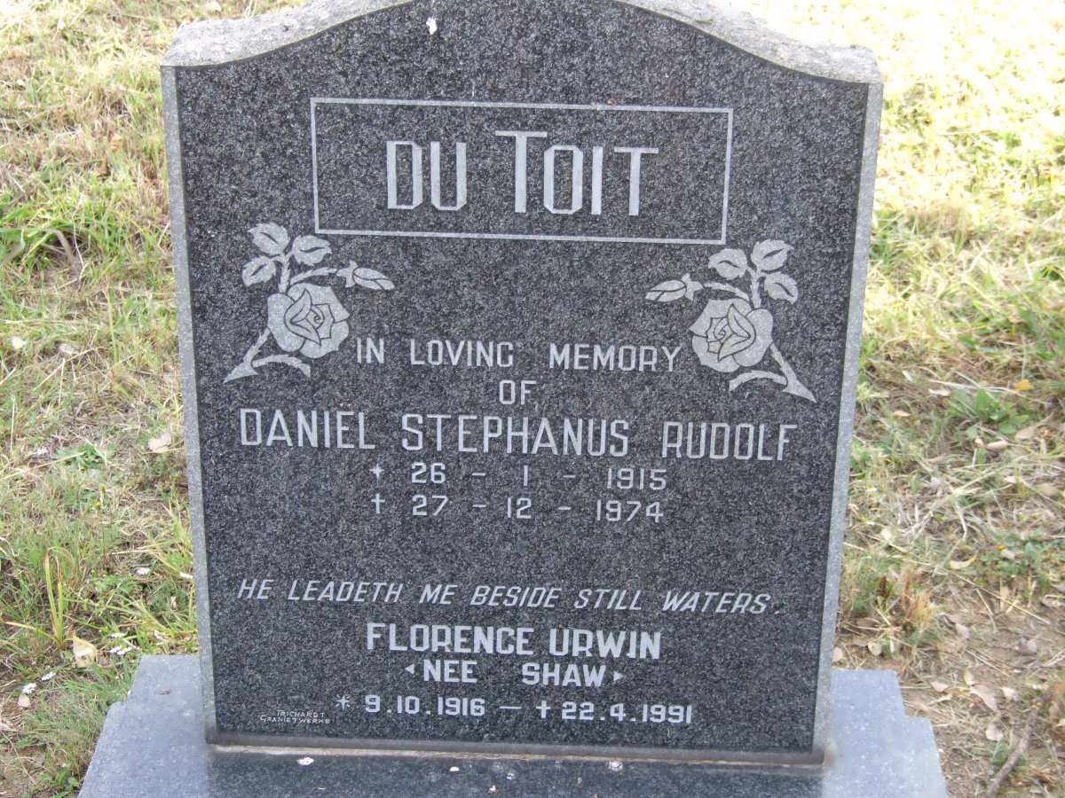 TOIT Daniel Stephanus Rudolf, du 1915-1974 &amp; Florence Urwin SHAW 1916-1991