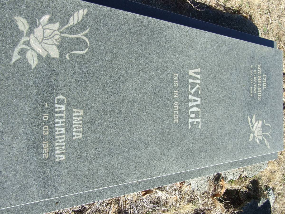 VISAGE Paul Wilhelmus 1921-1992