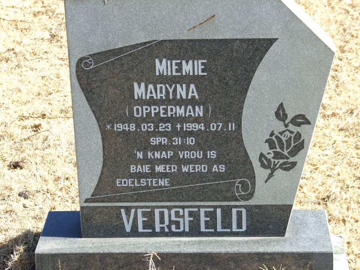 VERSFELD Miemie Maryna nee OPPERMAN 1948-1994
