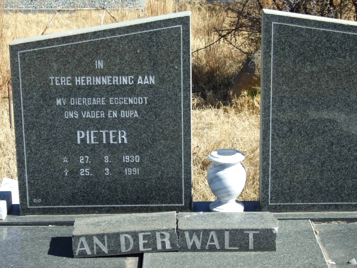 WALT Pieter, van der 1930-1991