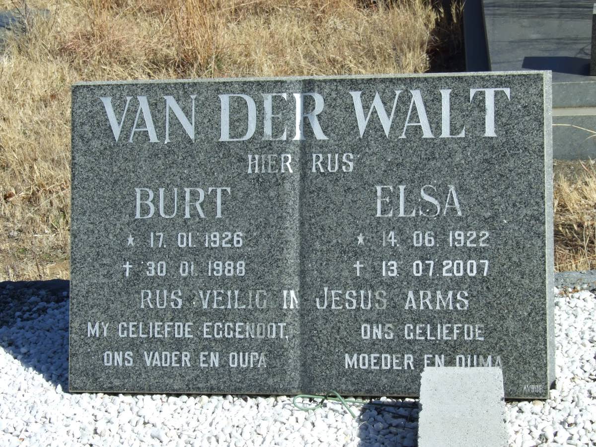 WALT Burt, van der 1926-1988 &amp; Elsa 1922-2007