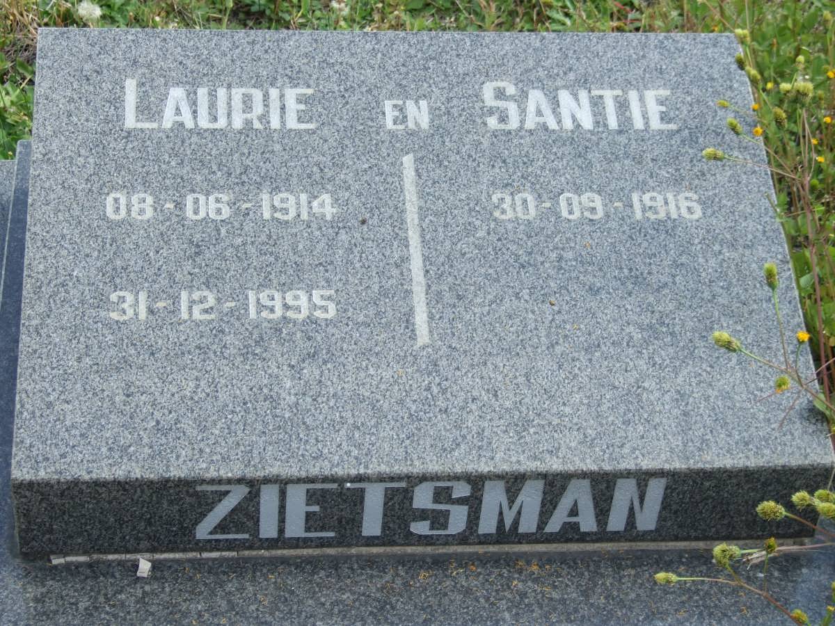 ZIETSMAN Laurie 1914-1995 &amp; Santie 1916-