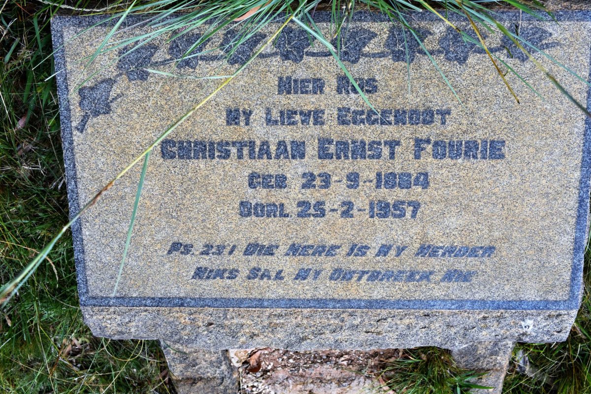 FOURIE Christiaan Ernst 1864-1957