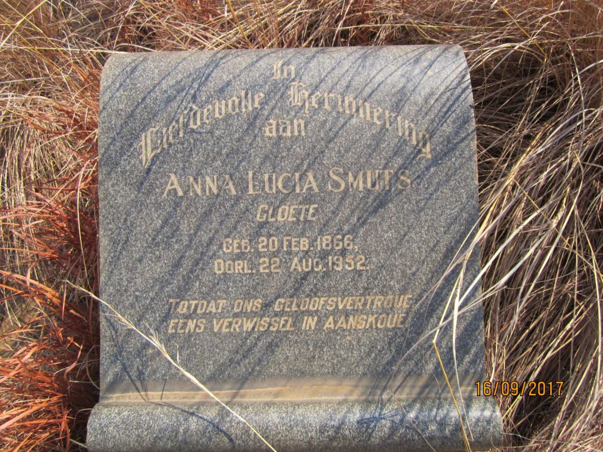 SMUTS Anna Lucia nee CLOETE 1866-1952