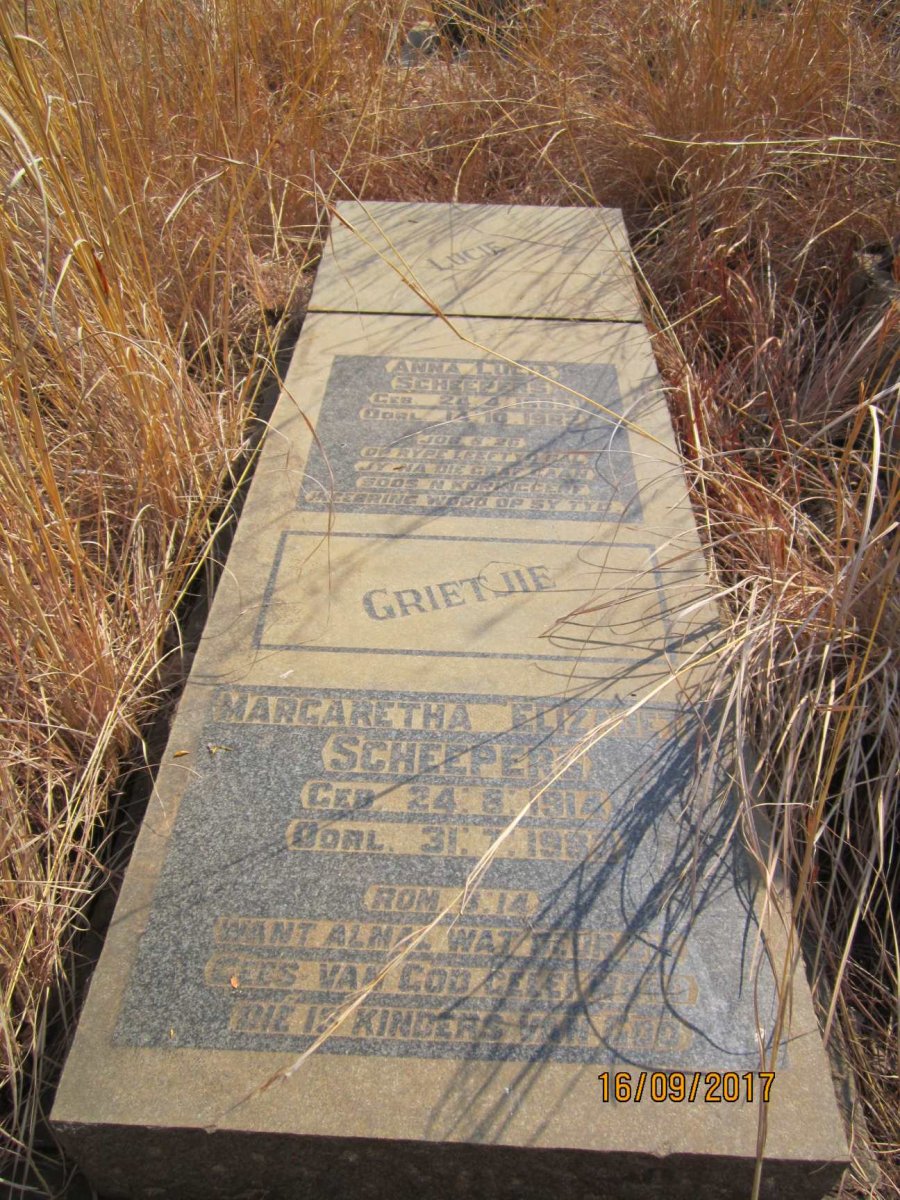 SCHEEPERS Anna Lucia 1889-1982 :: SCHEEPERS Margaretha Elizabeth 1914-1982