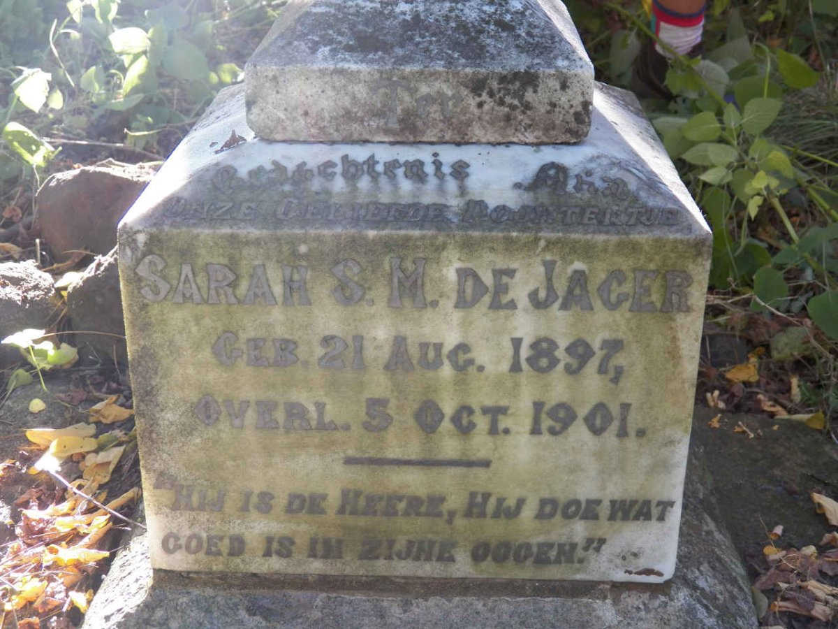JAGER Sarah S.M., de 1897-1901