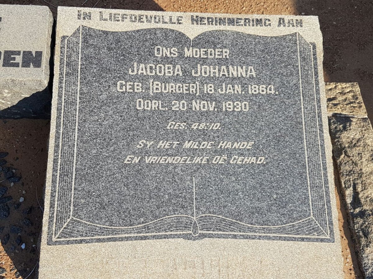 VUREN Jacoba Johanna, van nee BURGER 1864-1930