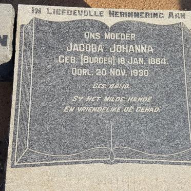 VUREN Jacoba Johanna, van nee BURGER 1864-1930