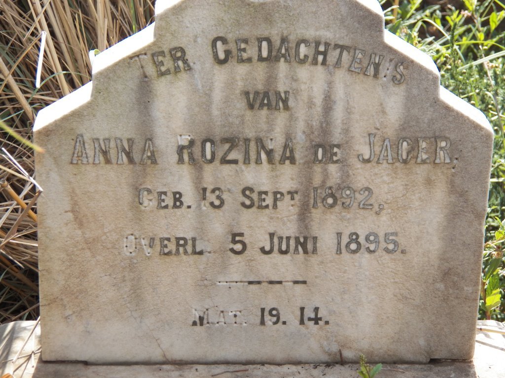 JAGER Anna Rozina, de 1892-1895