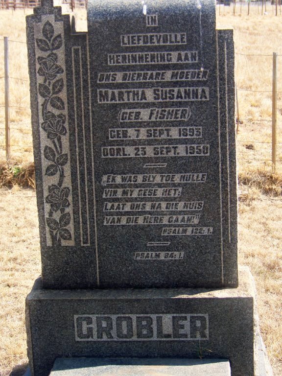 GROBLER Martha Susanna nee FISHER 1893-1950