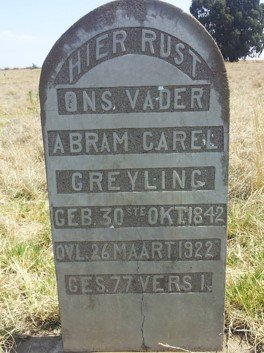 GREYLING Abram Carel 1842-1922