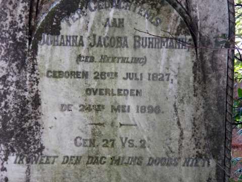 BUHRMANN Johanna Jacoba nee NEETHLING 1827-1896