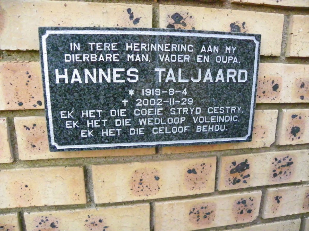TALJAARD Hannes 1919-2002