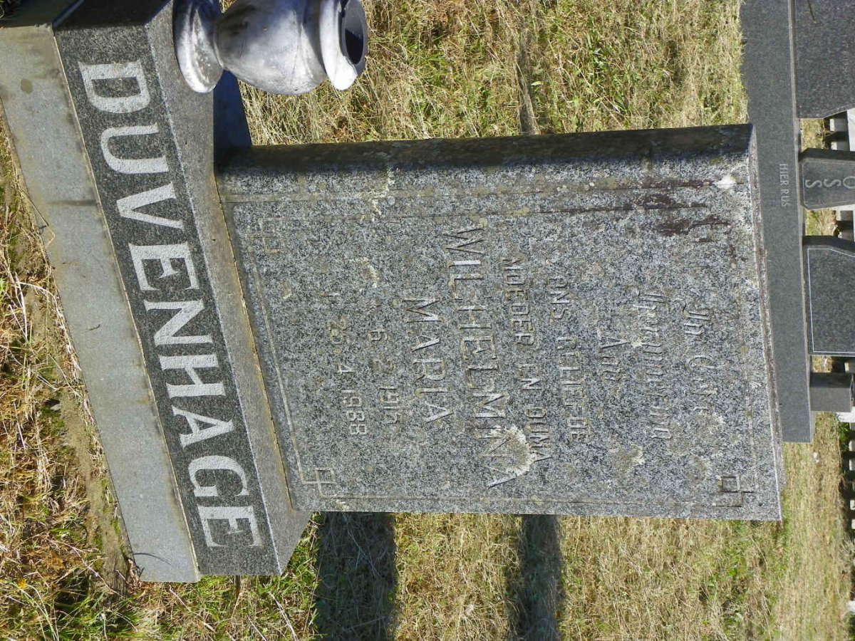 DUVENHAGE Wilhelmina Maria 1915-1988