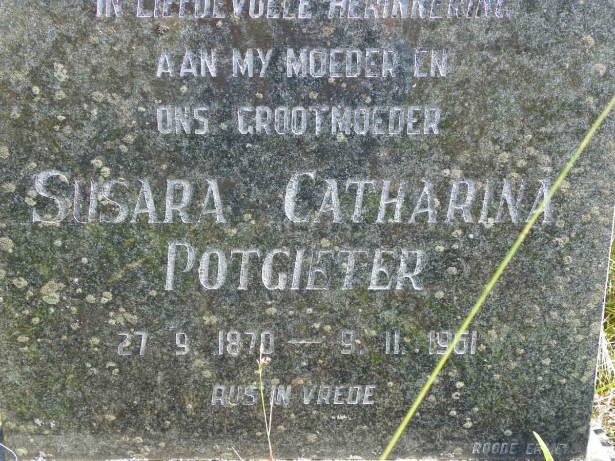 POTGIETER Susara Catharina 1870-1961