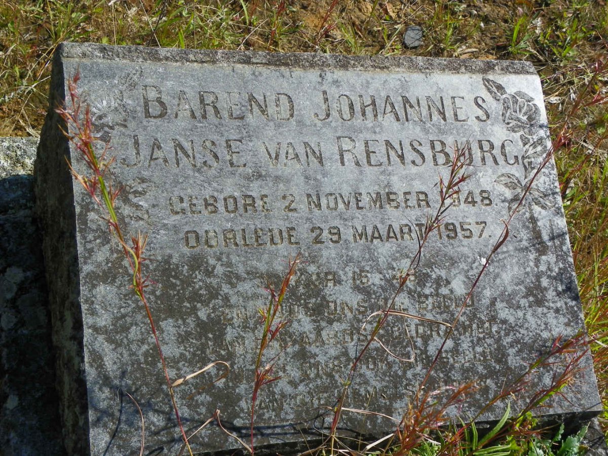 RENSBURG Barend Johannes, Janse van 1948-1957