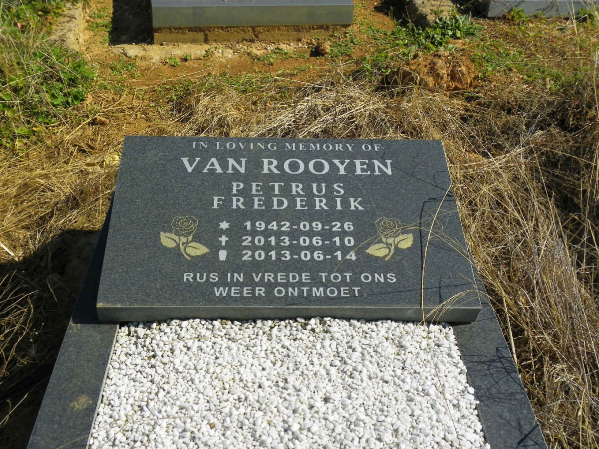 ROOYEN Petrus Frederik, van 1942-2013