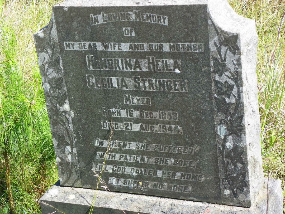 STRINGER Hendrina Heila Cecilia nee MEYER 1893-1944