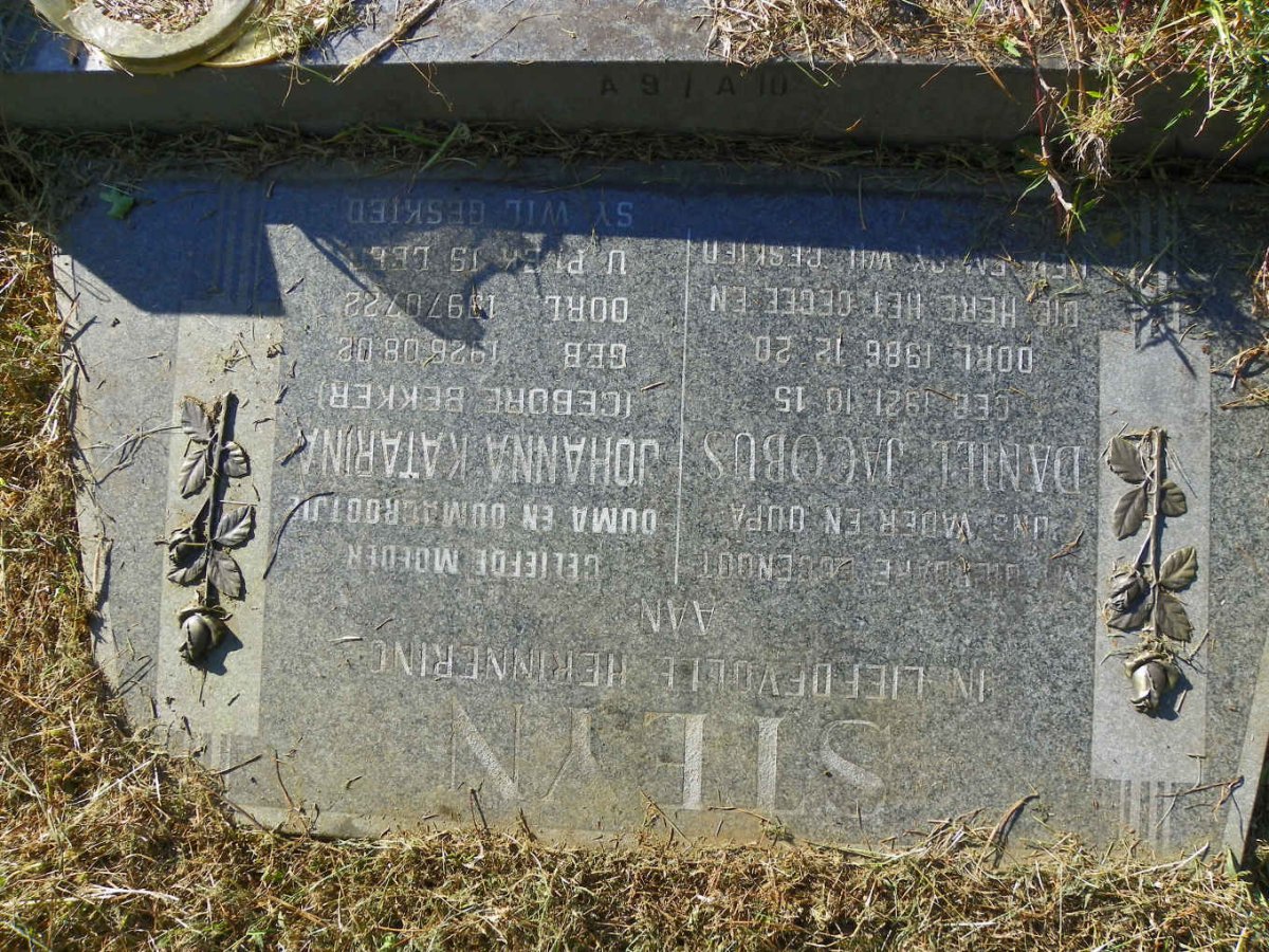 STEYN Daniel Jacobus 1921-1986 &amp; Johanna Katarina BEKKER 1926-1997