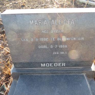 ? Maria Aletta nee STEYN 1882-1966