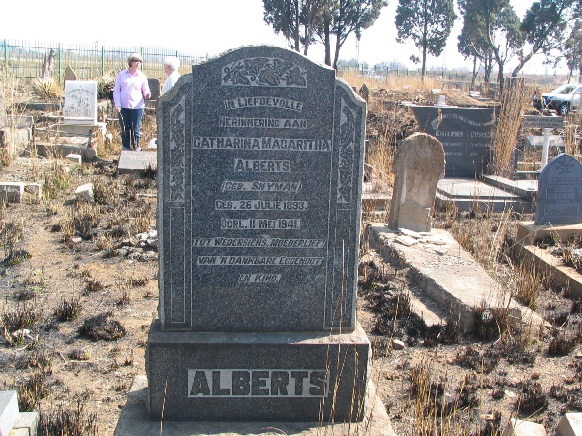 ALBERTS  Catharina Margaritha nee SNYMAN 1893-1941