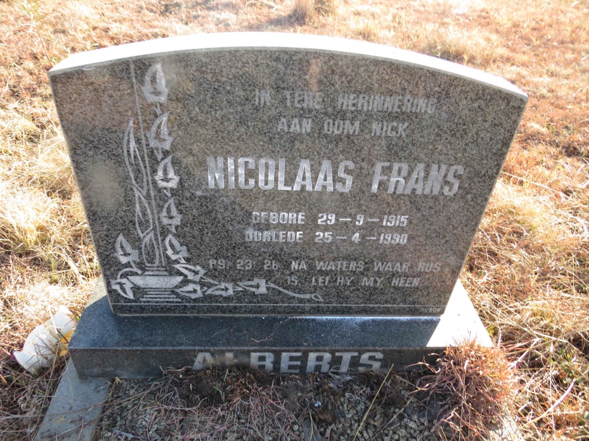 ALBERTS Nicolaas Frans 1915-1990