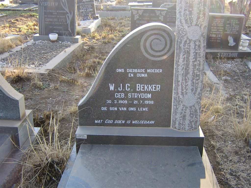 BEKKER W.J.C. nee STRYDOM 1909-1998