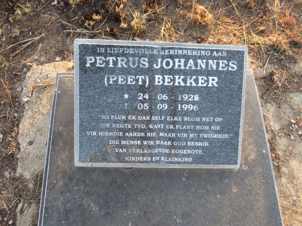 BEKKER Petrus Johannes 1928-1996