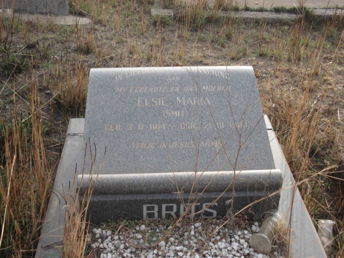 BRITS Elsie Maria nee SMIT 1914-1960