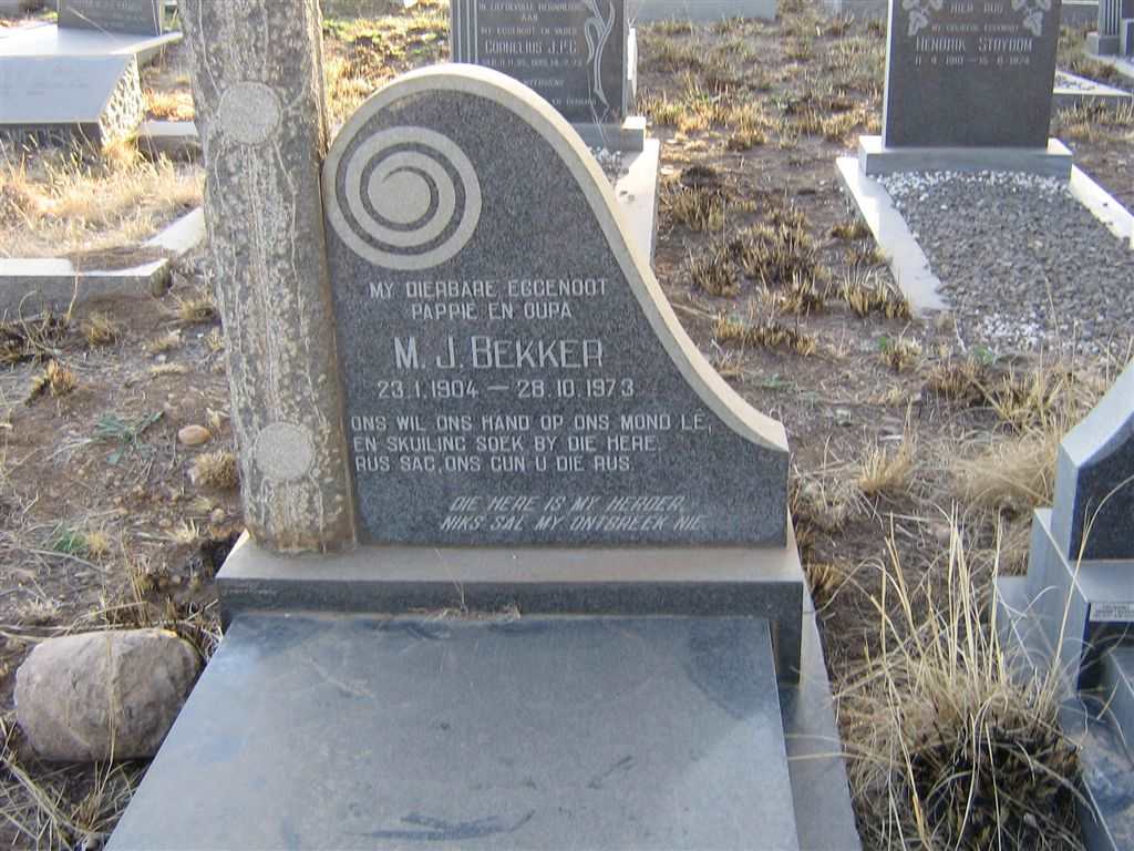 BEKKER M.J. 1904-1973