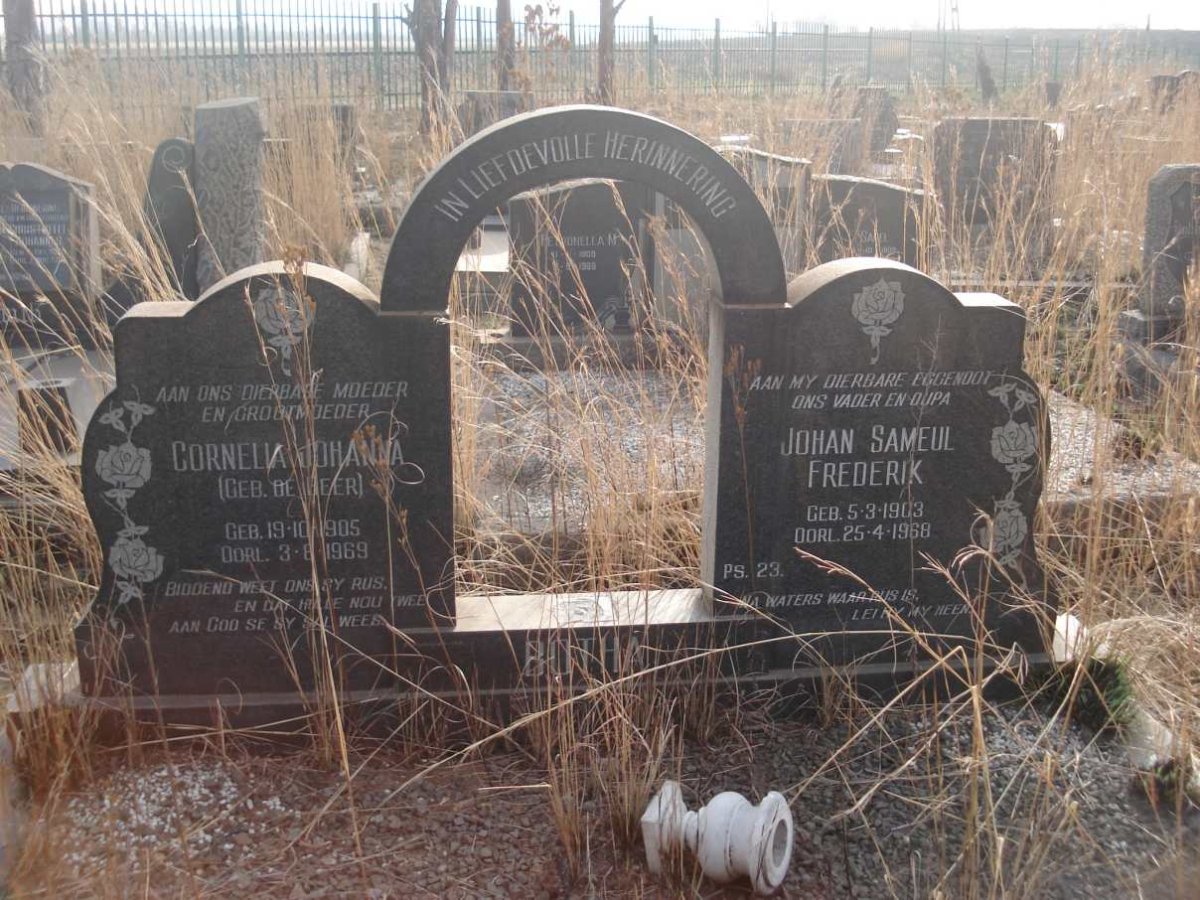 BOTHA Johan Samuel Frederik 1903-1968 &amp; Cornelia Johanna DE BEER 1905-1969