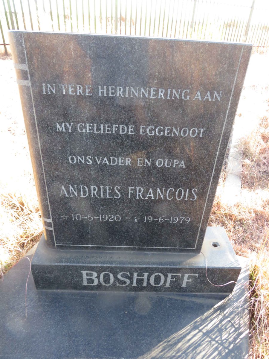 BOSHOFF Andries Francois 1920-1979