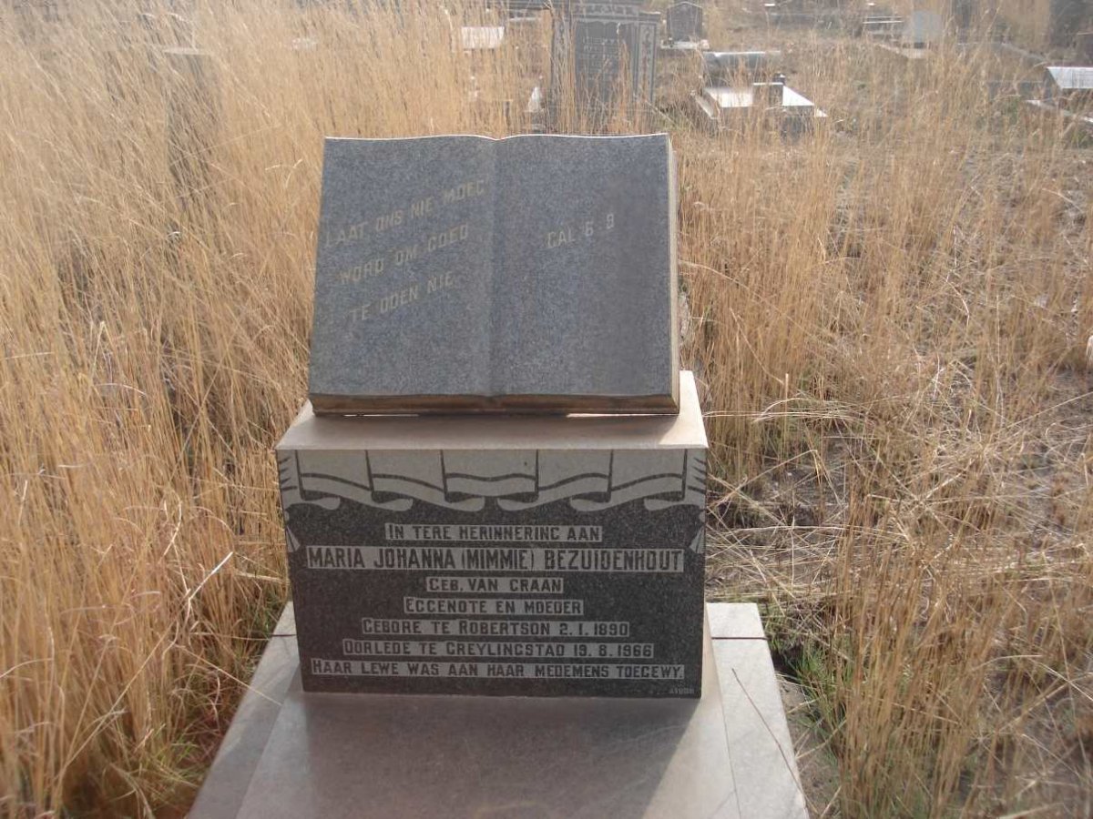 BEZUIDENHOUT Maria Johanna nee VAN GRAAN 1890-1966