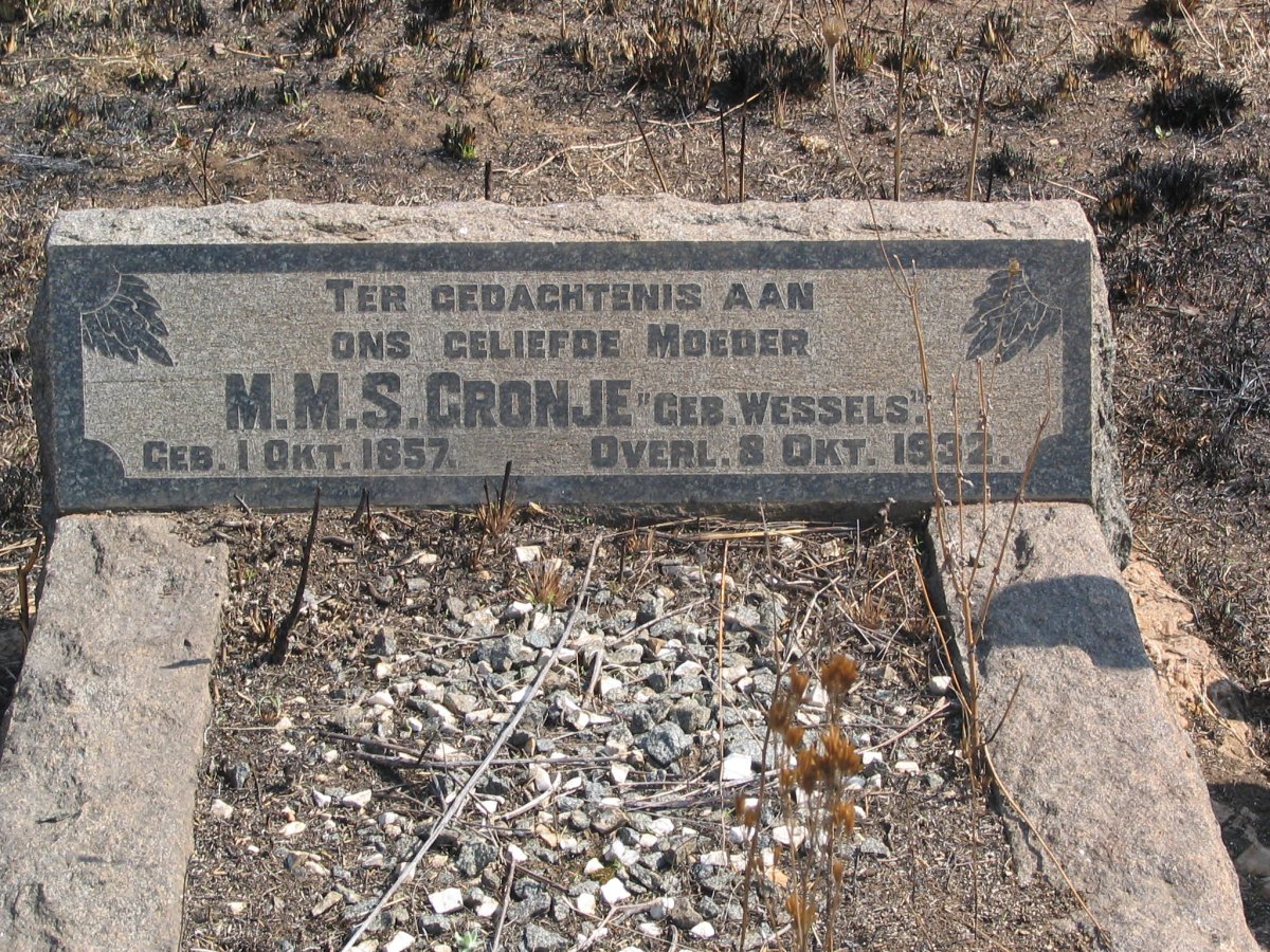 CRONJE M.M.S. nee WESSELS 1857-1932