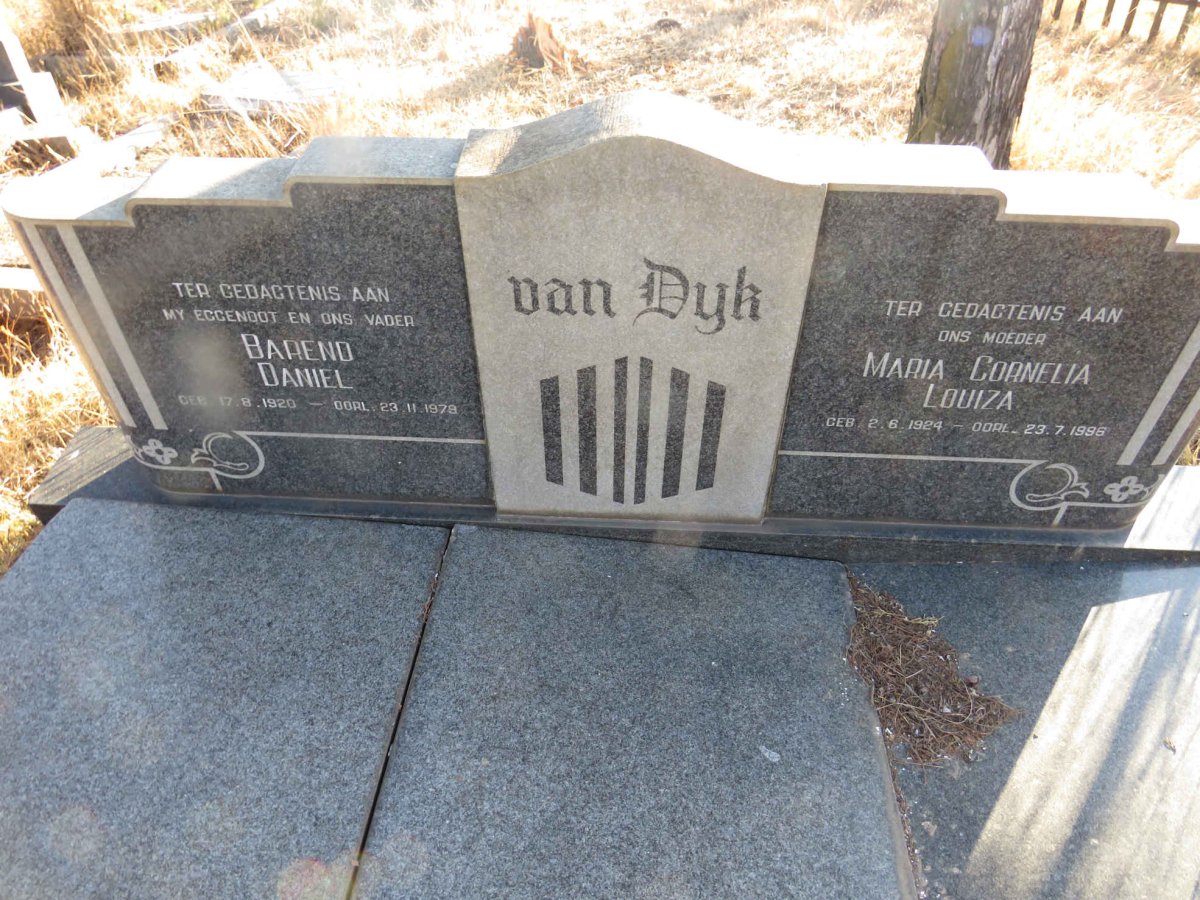 DYK Barend Daniel, van 1920-1979 & Maria Cornelia Louiza 1924-1996 