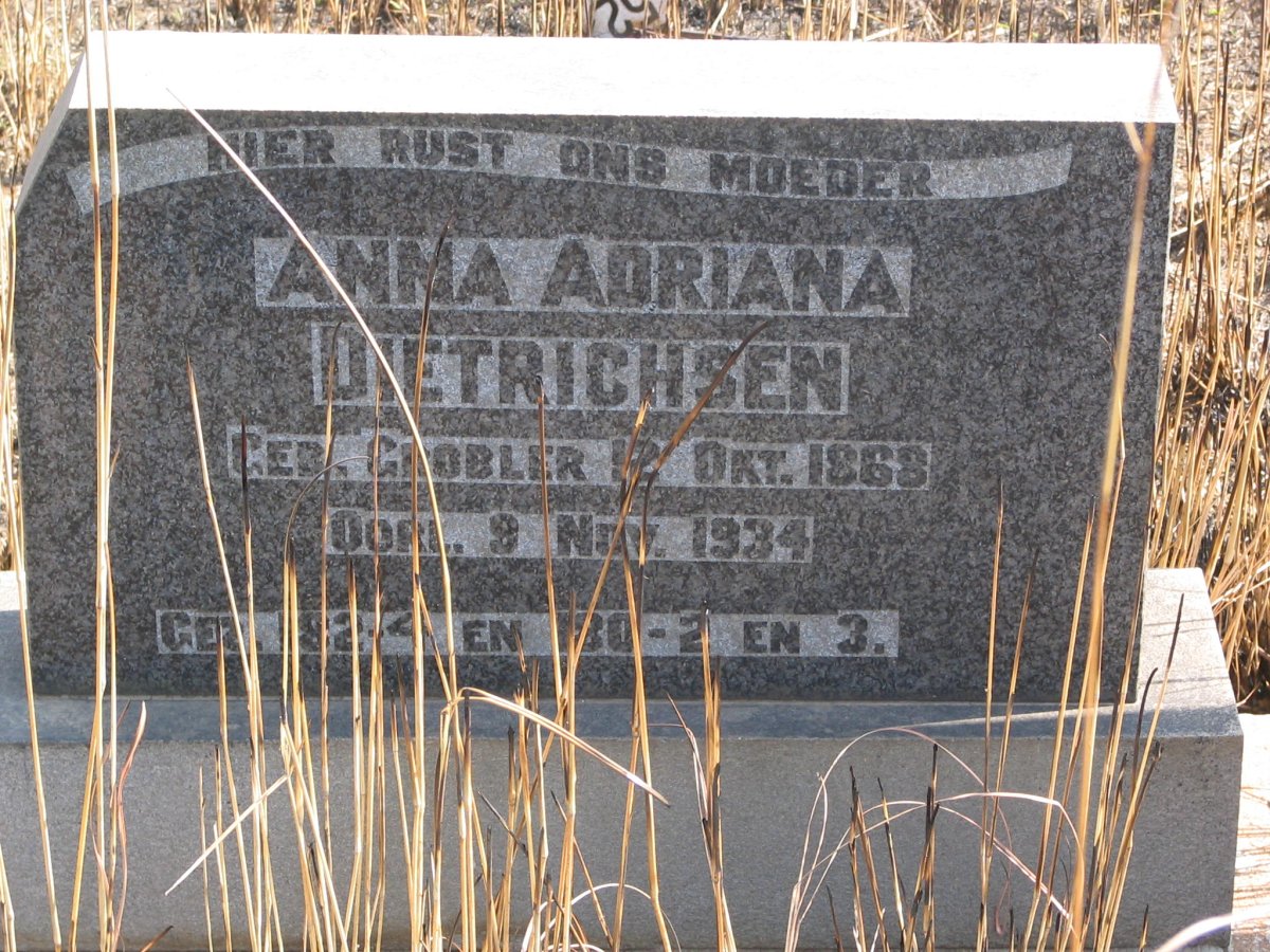 DIETRICHSEN Anna Adriana nee GROBLER 1868-1934