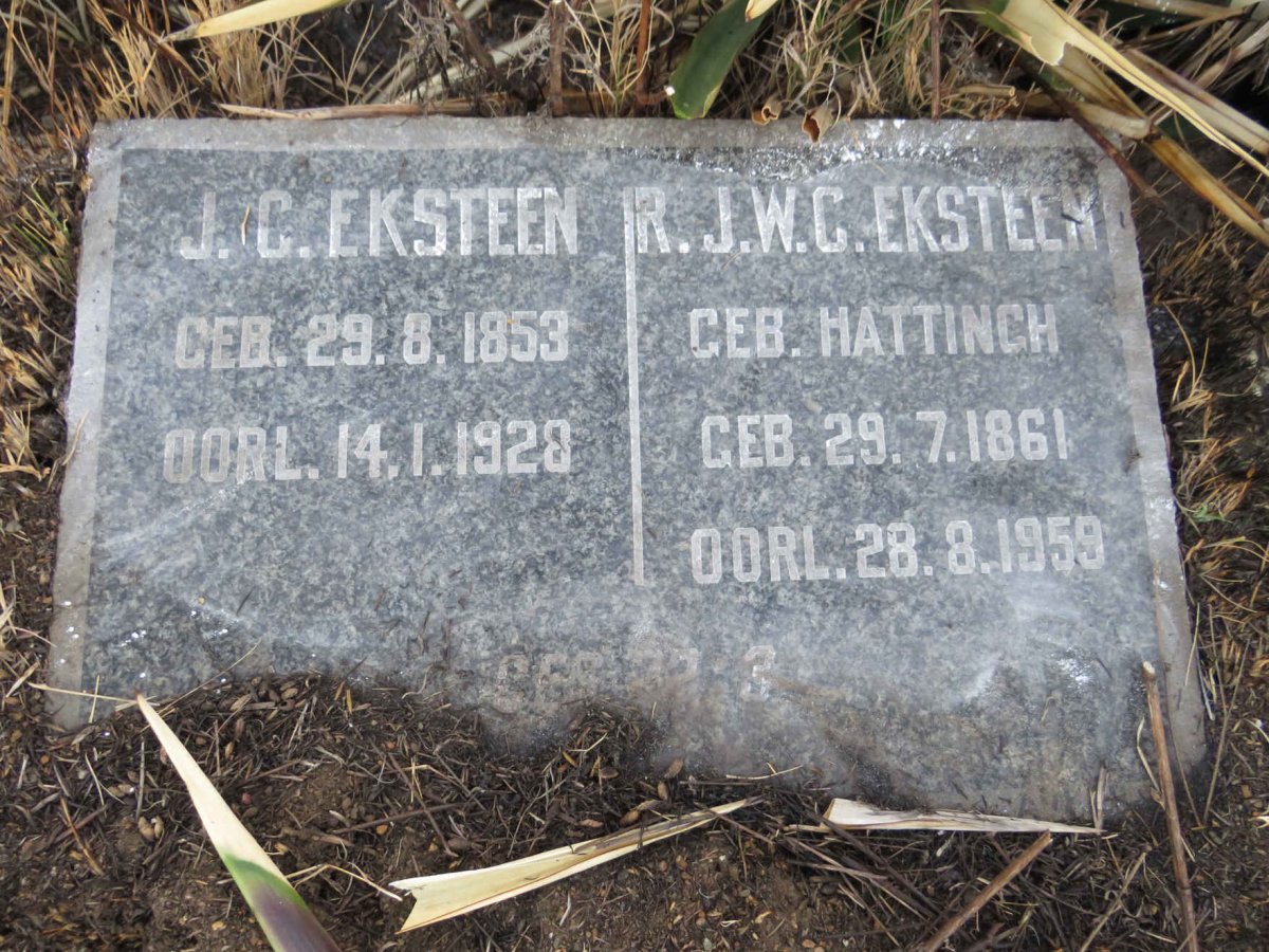 EKSTEEN J.C. 1853-1928 & R.J.W.C. HATTINGH 1861-1959