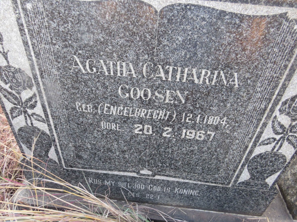 GOOSEN Agatha Catharina nee ENGELBRECHT 1884-1967