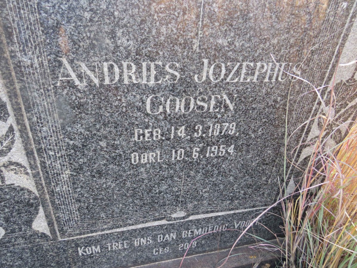 GOOSEN Andries Jozephus 1879-1954
