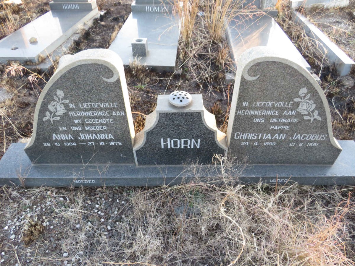 HORN Christiaan Jacobus 1899-1981 & Anna Johanna 1904-1975