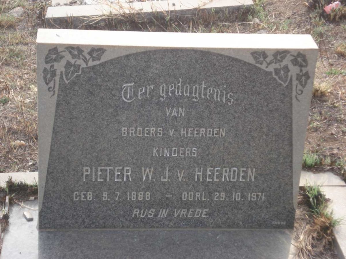 HEERDEN Pieter W.J., van 1888-1971
