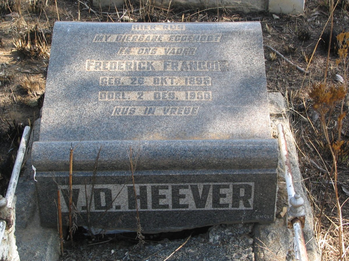 HEEVER	Frederick Francois, v.d. 1895-1950