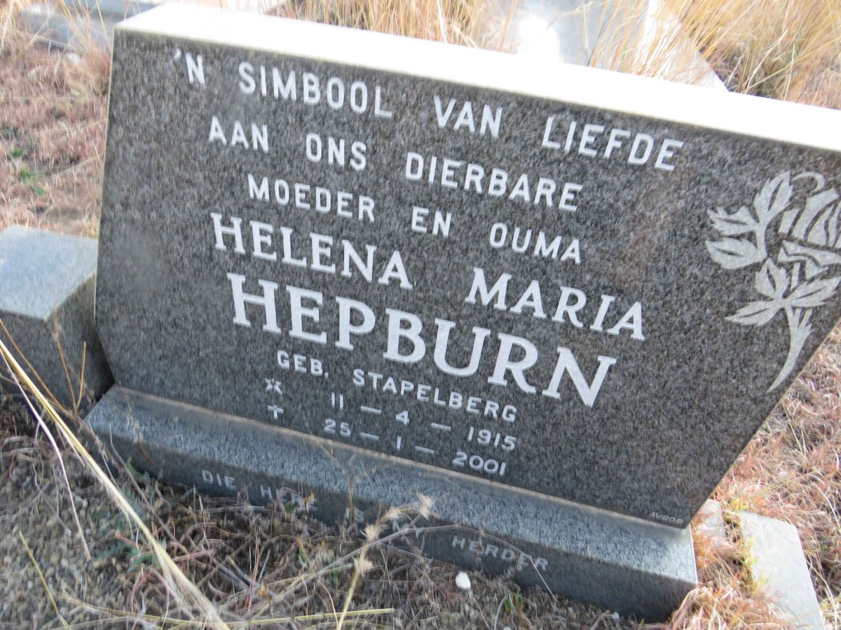 HEPBURN Helena Maria nee STAPELBERG 1915-2001